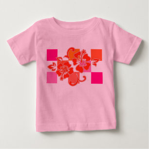 T-shirts Hibisco Xadrez Floral Havaiano