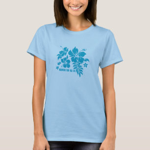T-shirts Hibiscus Pareau Floral Havaiano em Turq para Camis