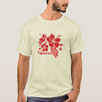 Hibiscus Pareau Hawaiian Floral em Vermelho para C