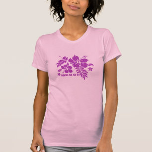 T-shirts Hibiscus Pareau Hawaiian Floral em Violet para Cam