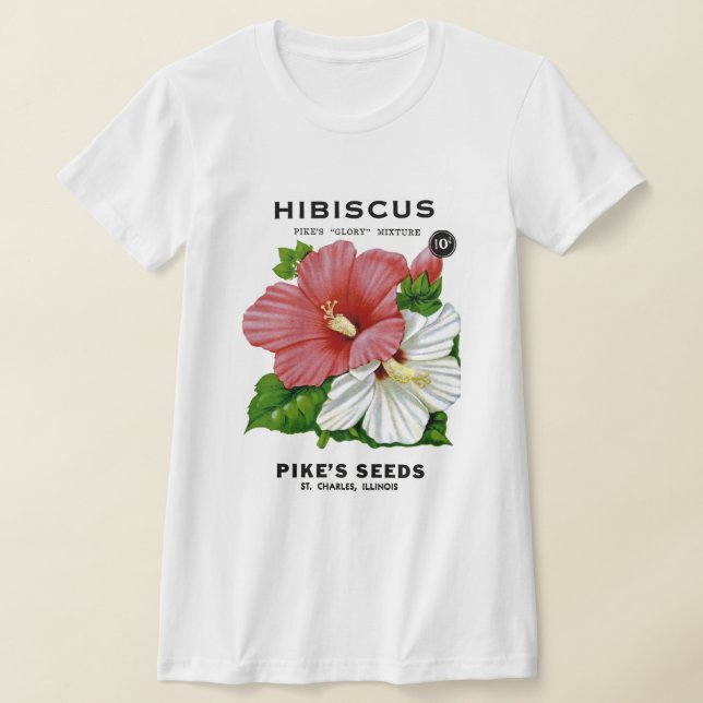 T-shirts Hibiscus Vintage Seed Packet (Postura )