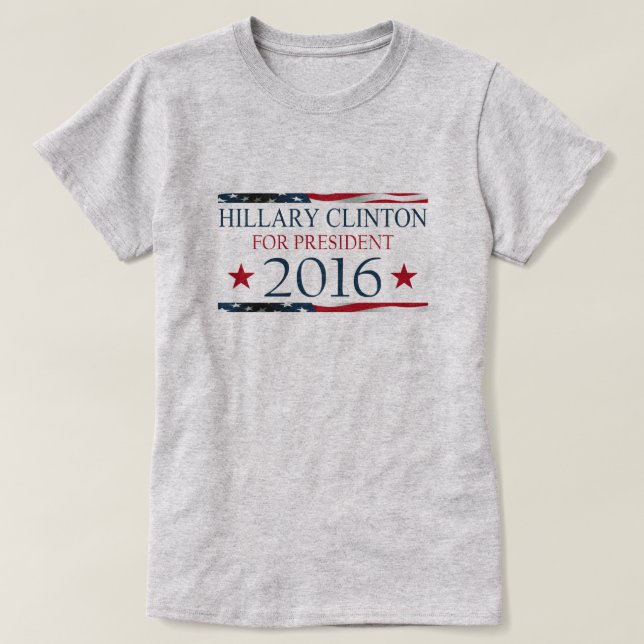 T-shirts Hillary Clinton para a BANDEIRA do presidente 2016 (Frente do Design)