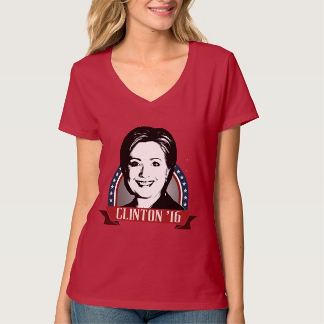 T-SHIRTS HILLARY CLINTON PARA FUNCIONAR EM 2016 - .PNG (Frente)