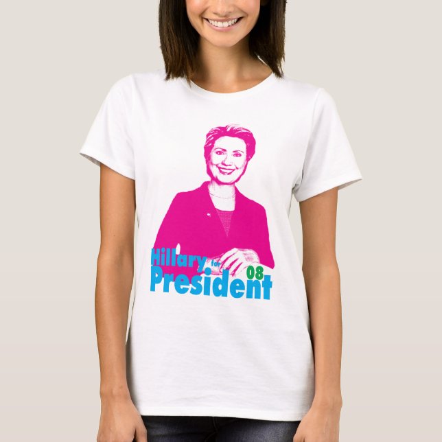 T-shirts Hillary Clinton para Presidente (Frente)