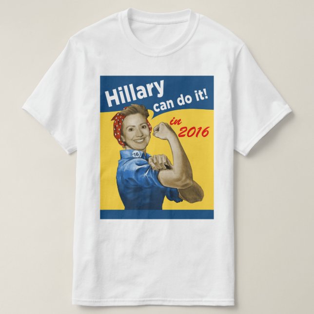 T-shirts Hillary pode fazê-lo 2016 (Frente do Design)