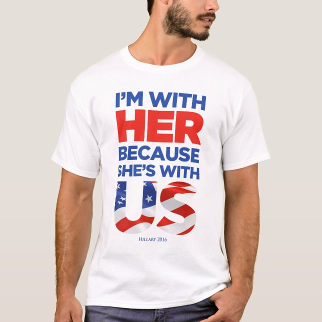 T-shirts Hillary T branco/claro de 2016 (Frente)