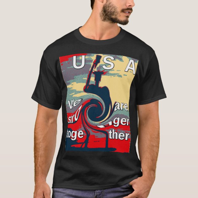 T-shirts Hillary USA somos mais fortes juntos (Frente)