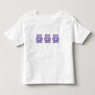 T-shirts Hipopótamo bonito da lavanda