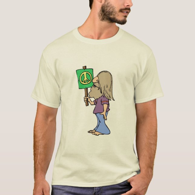 T-shirts Hippie dos anos 60 - paz (Frente)