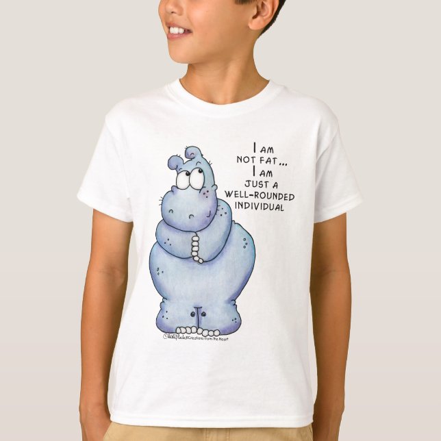 T-shirts Hippo-Blue Hippopotamus Arredondado (Frente)