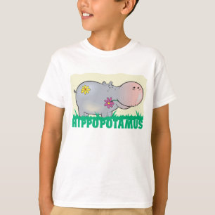 T-shirts Hippopotamus amigável do miúdo