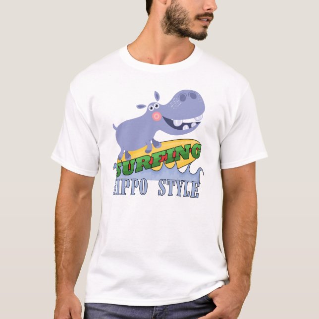 T-shirts Hippopotamus do surfista (Frente)