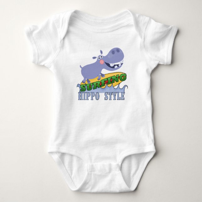 T-shirts Hippopotamus do surfista (Frente)