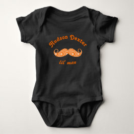 T-shirts Hipster de bigode personalizado laranja geométrico