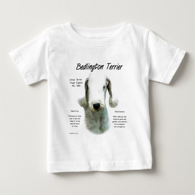 T-shirts História de Bedlington Terrier; Tudo Sobre Bedling (Frente)
