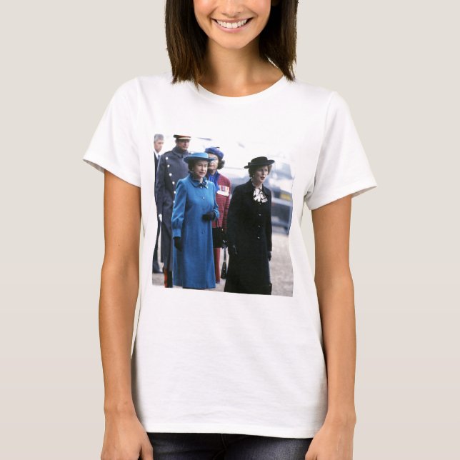 T-shirts HM Queen Elizabeth II-Margaret Thatcher (Frente)