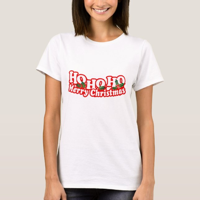 T-shirts Ho Ho Feliz Natal (Frente)