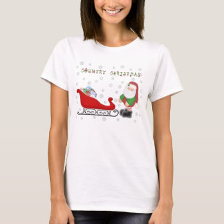 T-shirts Ho Ho Ho trenó de Santa do Natal do país