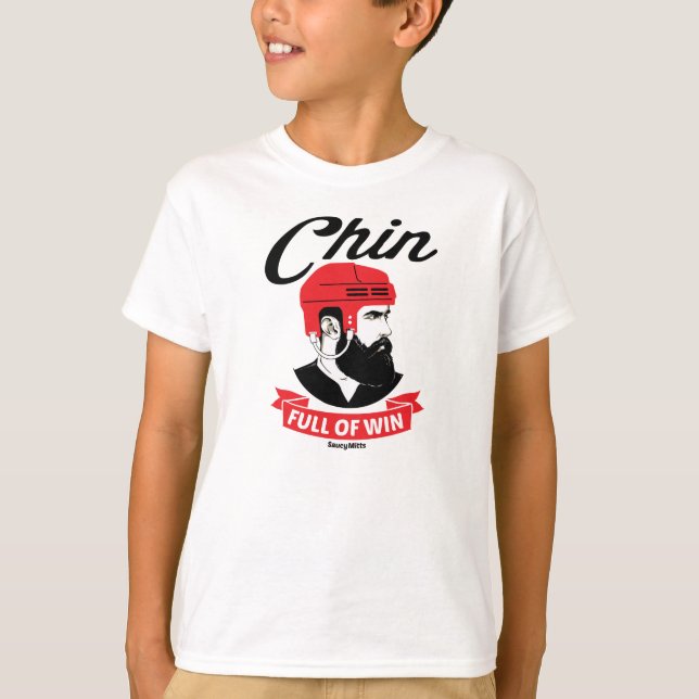 T-shirts Hockey Beard Chin Cheio da Juventude (Frente)