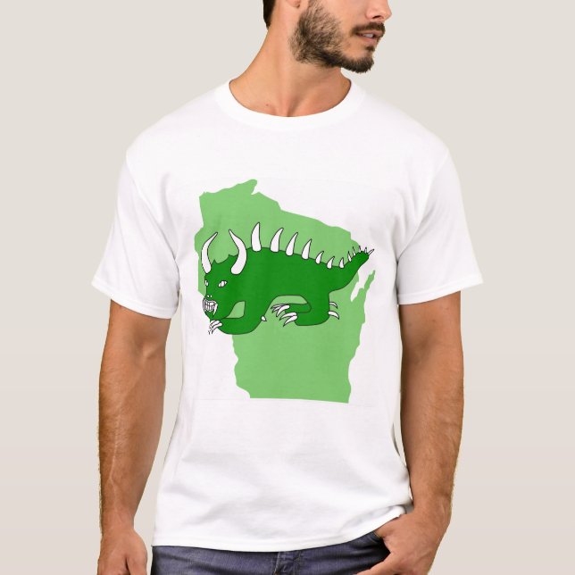 T-shirts Hodag retro sobre Wisconsin (Frente)