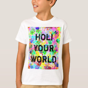 T-shirts holiES - palmas das mãos muda de cor do padrão do 