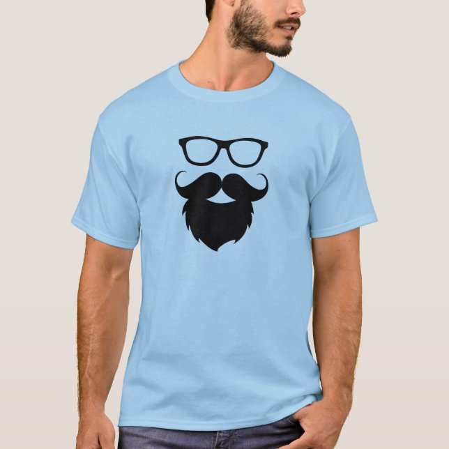 T-shirts Homem com Barba Engraçada Totalmente Crescida (Frente)