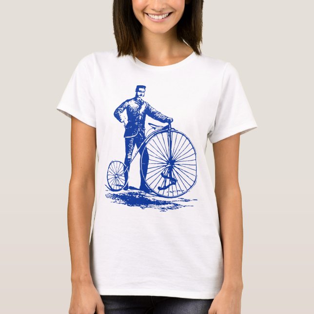 T-shirts Homem com Penny Farthing - Marinho (Frente)