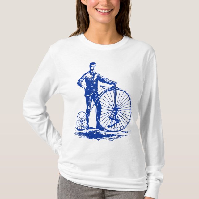 T-shirts Homem com Penny Farthing - Marinho (Frente)