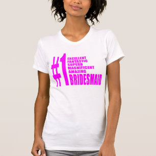 T-shirts Homem de Bridesmaids Moderno Rosa : Bridesmaid Núm
