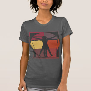 T-shirts Homem de Vitruvian do bloco da cor