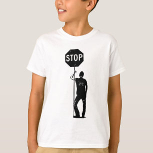 T-shirts Homem do vintage com arte do sinal da parada