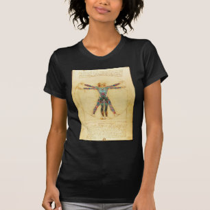 T-shirts Homem do Vitruvian de da Vinci com tatuagens