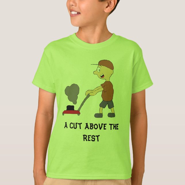 T-shirts Homem dos desenhos animados com Lawnmower (Frente)