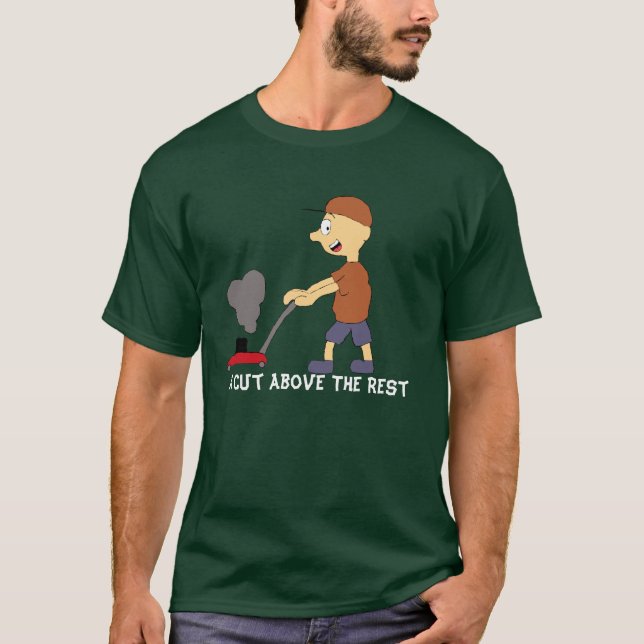 T-shirts Homem dos desenhos animados com Lawnmower (Frente)