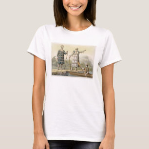 T-shirts Homem e mulher do Alasca (gravura da cor)