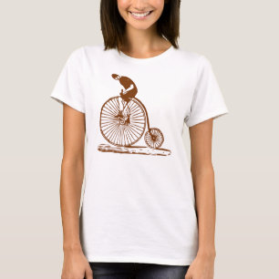 T-shirts Homem em uma penny Farthing - Brown