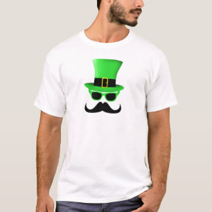 T-shirts Homem legal do chapéu alto do Moustache do dia de