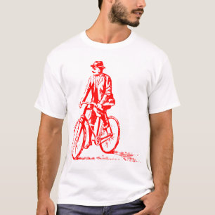 T-shirts Homem numa bicicleta - Vermelho