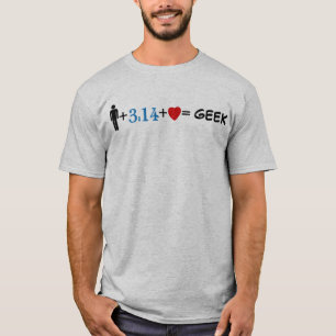 T-shirts Homem + Pi + Amor = geek