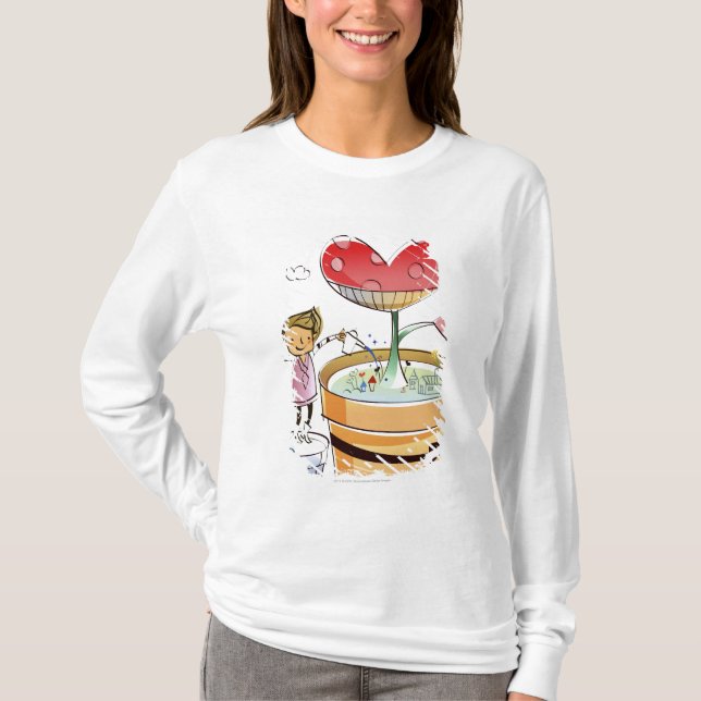 T-shirts Homem que molha uma planta potted (Frente)