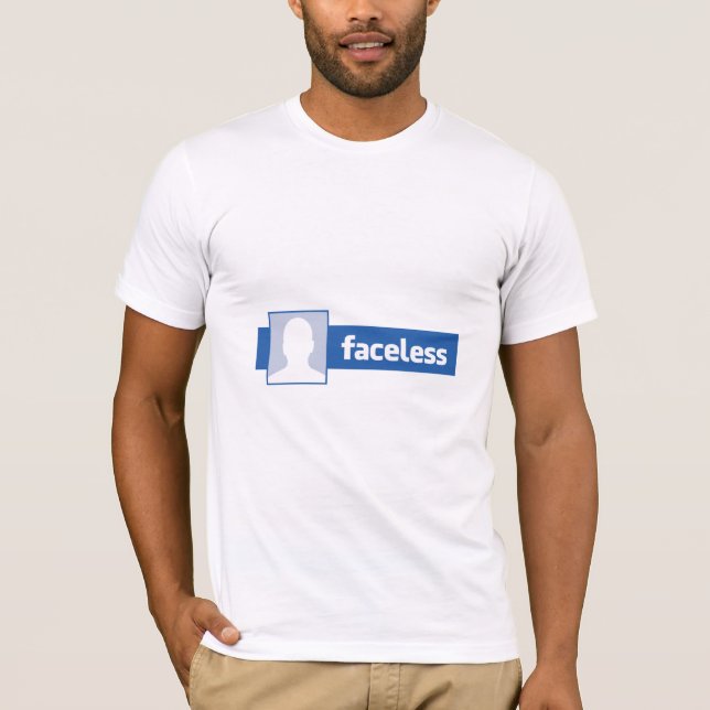 T-shirts Homem Sem Rosto - Foto de Perfil Anônimo (Frente)