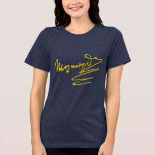 T-shirts Homenagem a Mozart 3D ASSINATURA DO COMPOSITOR EM