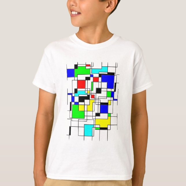 T-shirts Homenagem Aleatória A Mondrian (Frente)