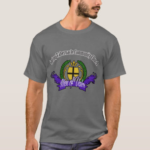 T-shirts Homens da valentia projetados pelo ébano por muit