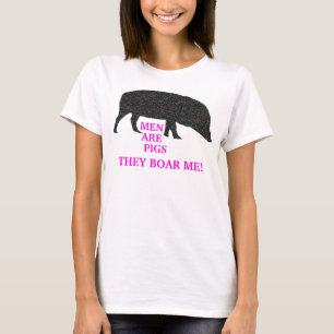 T-shirts Homens De Porcos Esparsos Me Encaram Senhoras Tee
