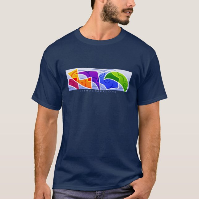 T-shirts Homens do mundo de Kiting escuros (Frente)