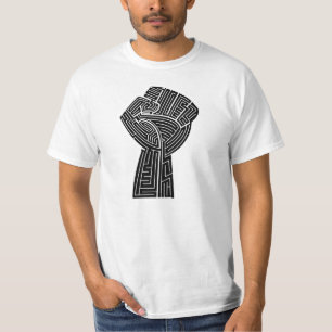 T-shirts Homens do punho do poder do preto da vida do