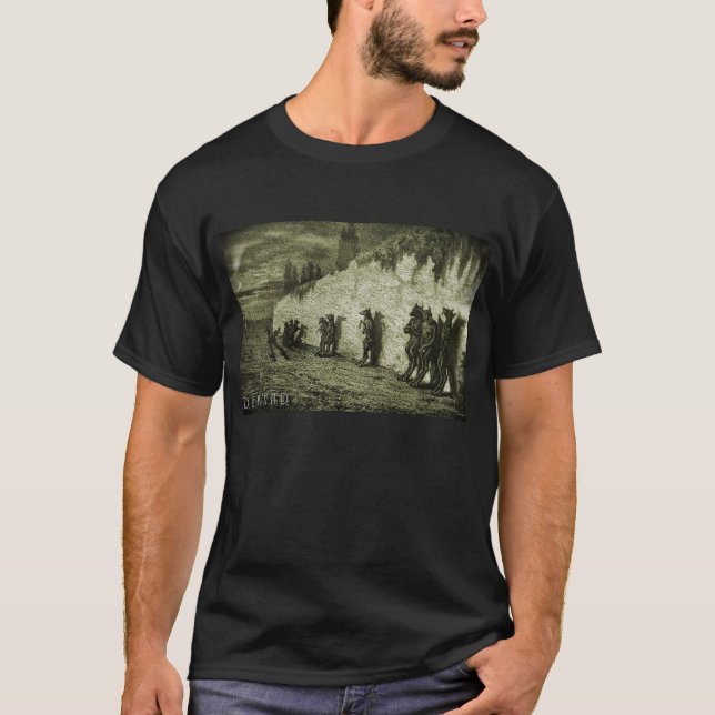 T-shirts Homens-lobo de espera (Frente)