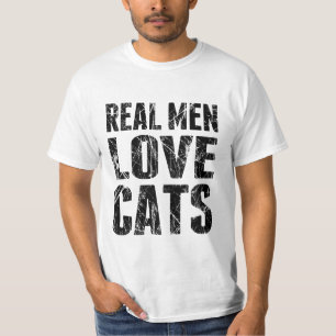 T-shirts Homens Reais Adoram Gatos