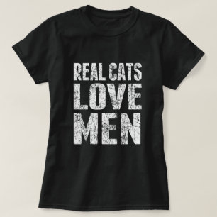T-shirts Homens reais do amor dos gatos yeah!